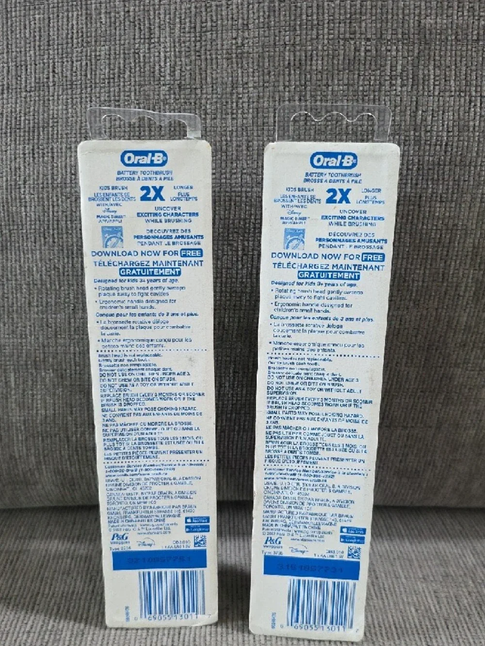 Two Oral-B Star Wars The Mandalorian Kids Battery Operated Toothbrushs, New.